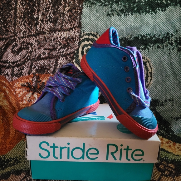 Stride Rite Kids' Blue and Red Sneakers - Picture 1 of 8
